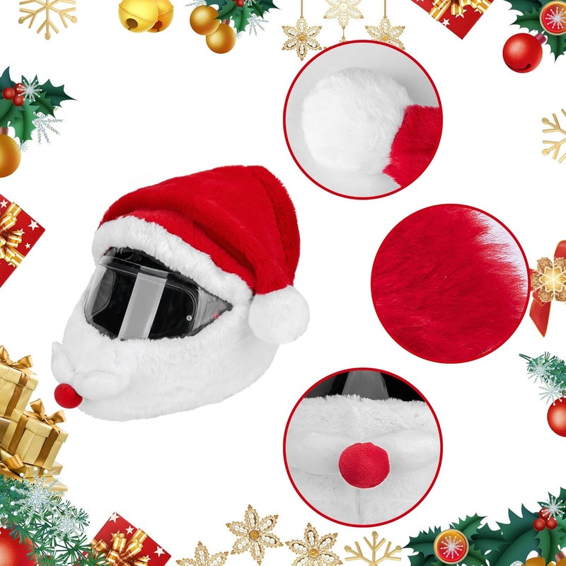 LFUTARI Christmas Santa Motorcycle Helmet Cover,Nativity Helmet Cover Santa Claus Xmas Hat Decoration Accessories for Men - Image 3
